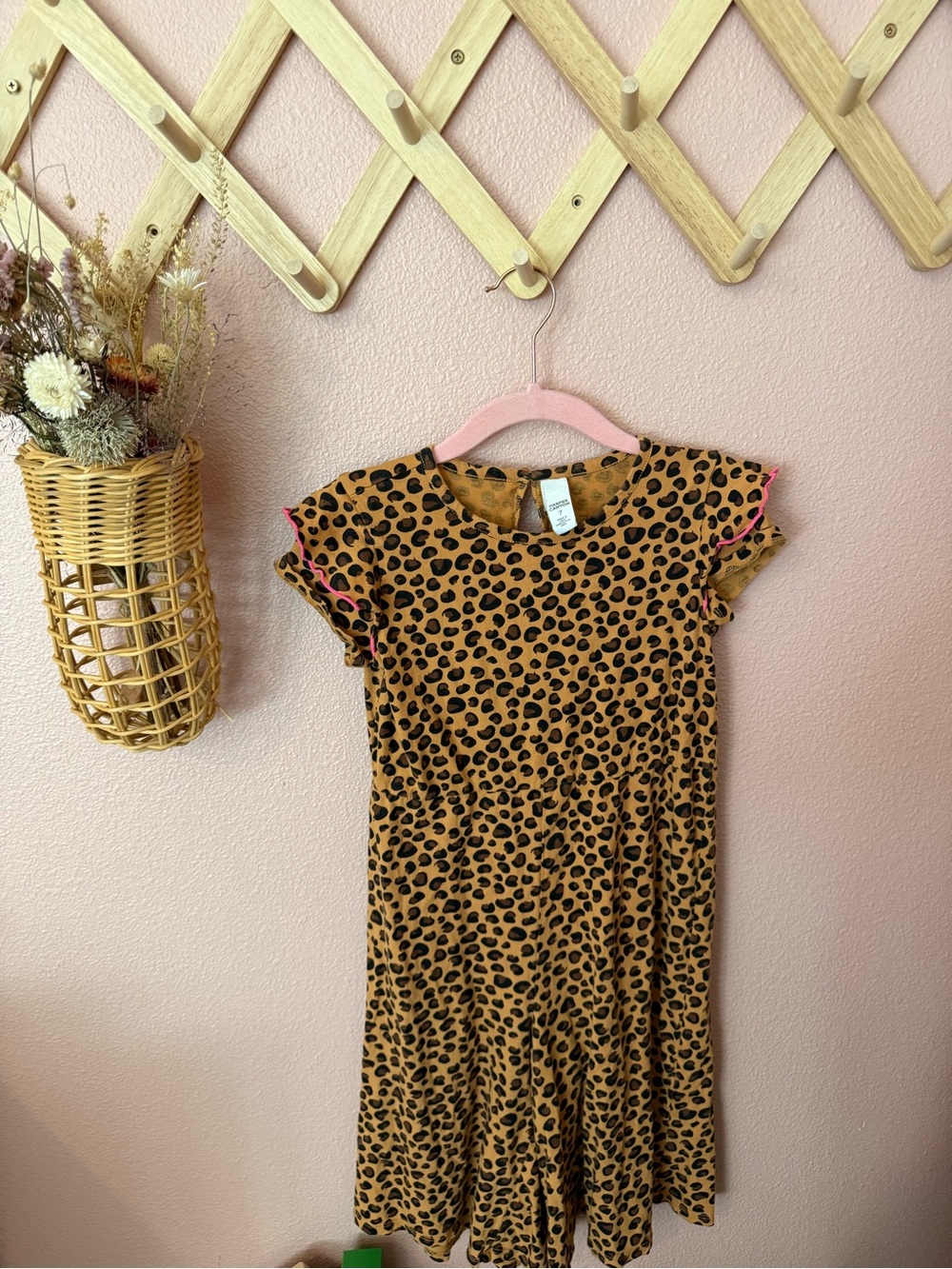 Harper Canyon Girls' Leopard Print Knit Jumpsuit - Brown